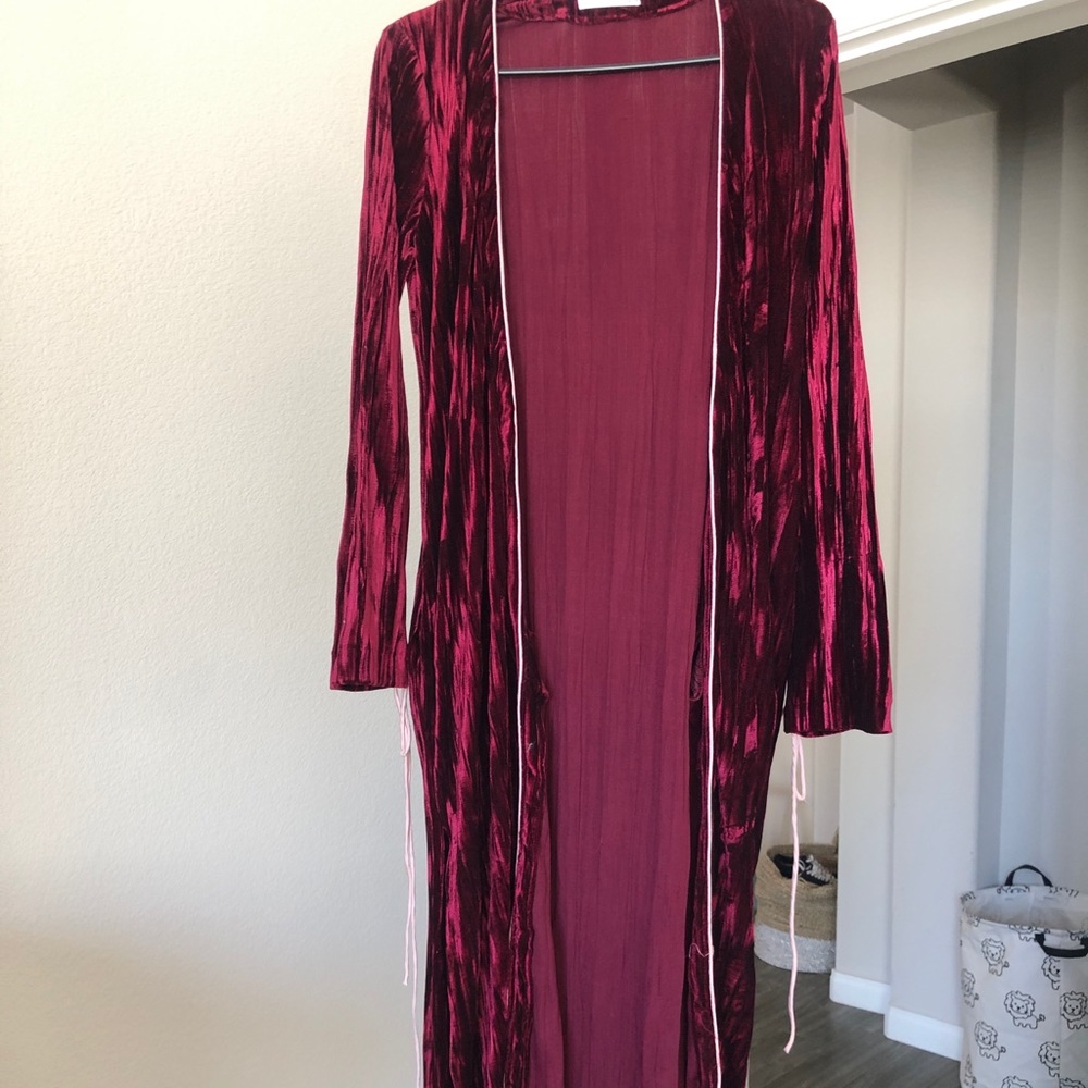 Velvet red cardigan